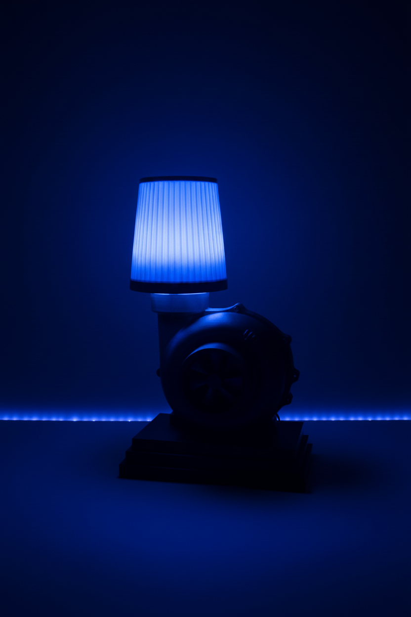 Turbo Lamp blauwe kap